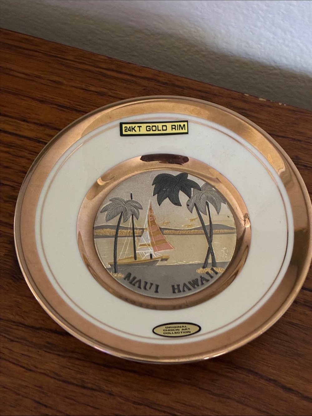 Chokin vintage 24k gold decorative collectible plate